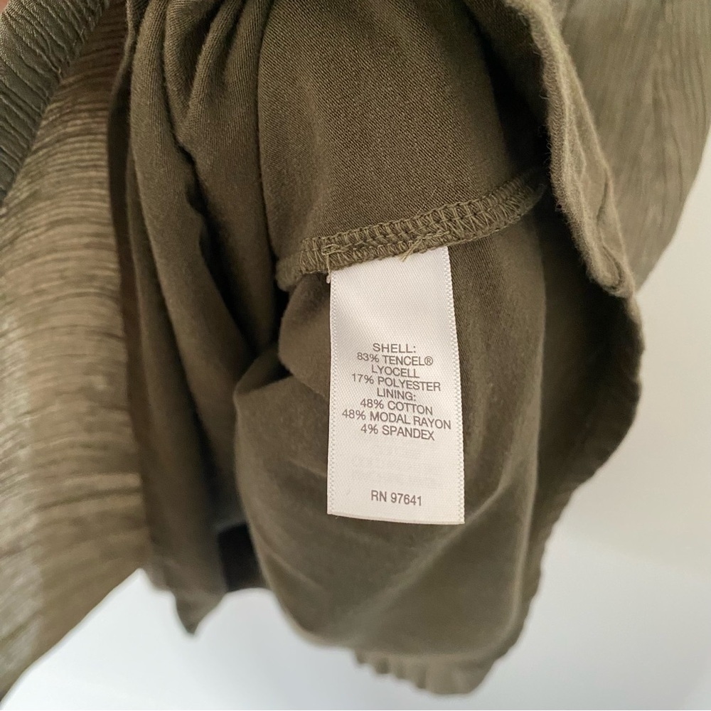 J.Jill Pure Jill Asymmetrical KneeLength Lagenlook Tank Green dress size L - Picture 4 of 7